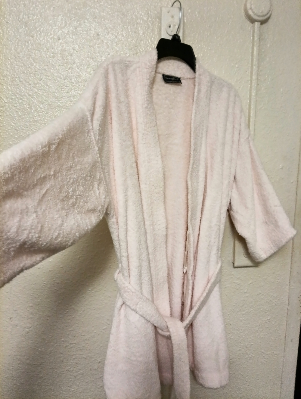 Charter Club Light Pink Plush Terry Robe with Waist Tie